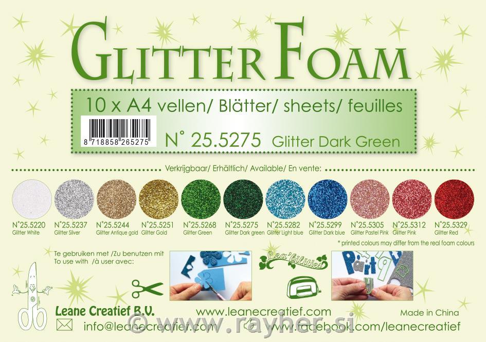 FOAMIRAN PENA LEA'BILITIES SA ŠLJOKICAMA, A4, 10 kom, 0.8 mm, tamno zelena