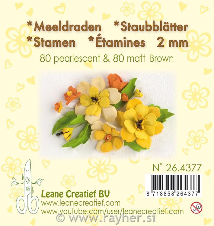 PRAŠNICI LEA'BILITIES 2 mm, 2x80 mm, mat/ biserno smeđi