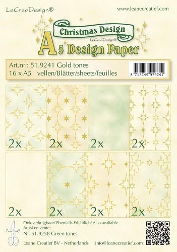 Set papira LEA'BILITIES, Božić, zlatne boje, 170 gr, 16xA9