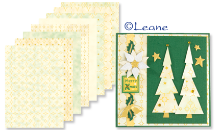 Set papira LEA'BILITIES, Božić, zlatne boje, 170 gr, 16xA9