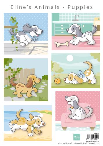 Decoupage slike: ELINE'S ANIMALS PUPPIES