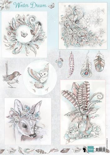 Decoupage slike, Zimska bajka, plava