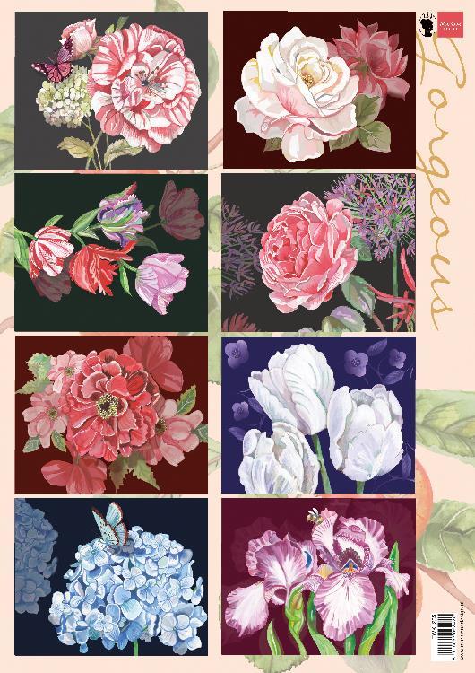 Decoupage slike: Prekrasno cvijeće 2