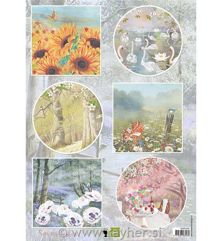 Decoupage slike: Labudovi