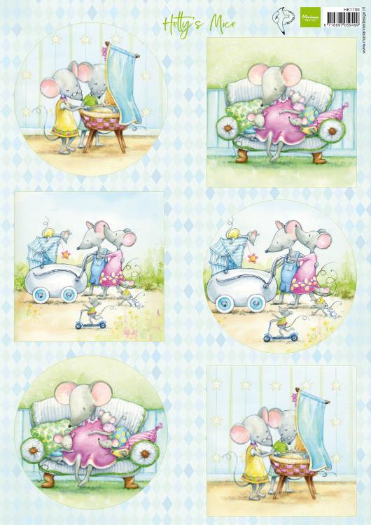 Decoupage slike, Miševi - bebe