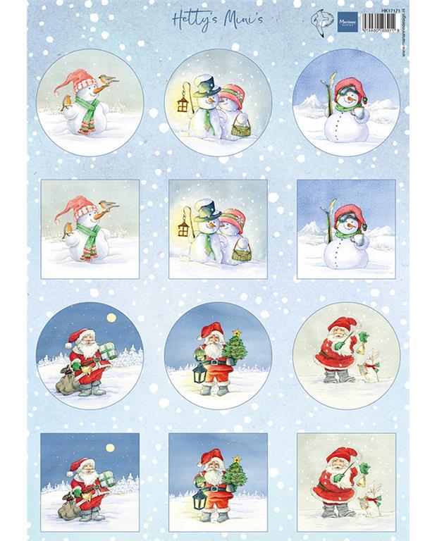 Decoupage slike: Snowmen & Santa