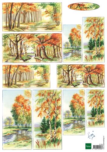 Decoupage slike, Šuma jeseni