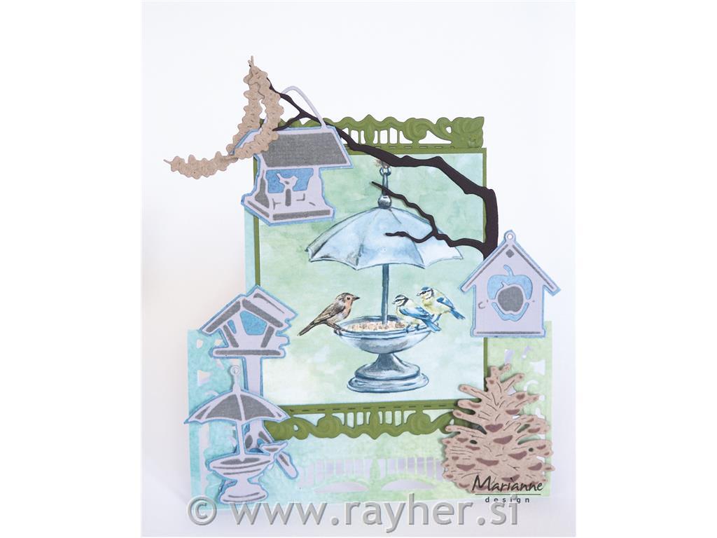Decoupage paper; Tiny's birds feeding
