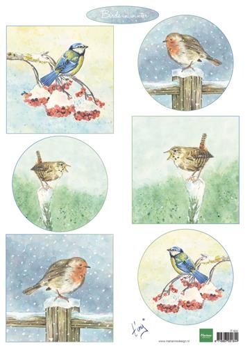 Decoupage paper; Tiny's birds in winter