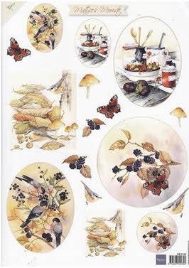 Decoupage slike, Jesensko cvijeće