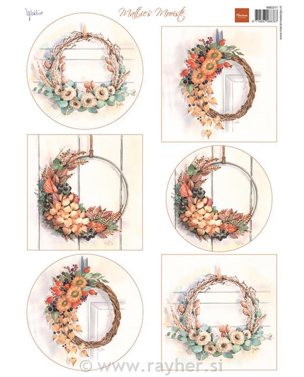 Decoupage slike: Jesenski vijenci