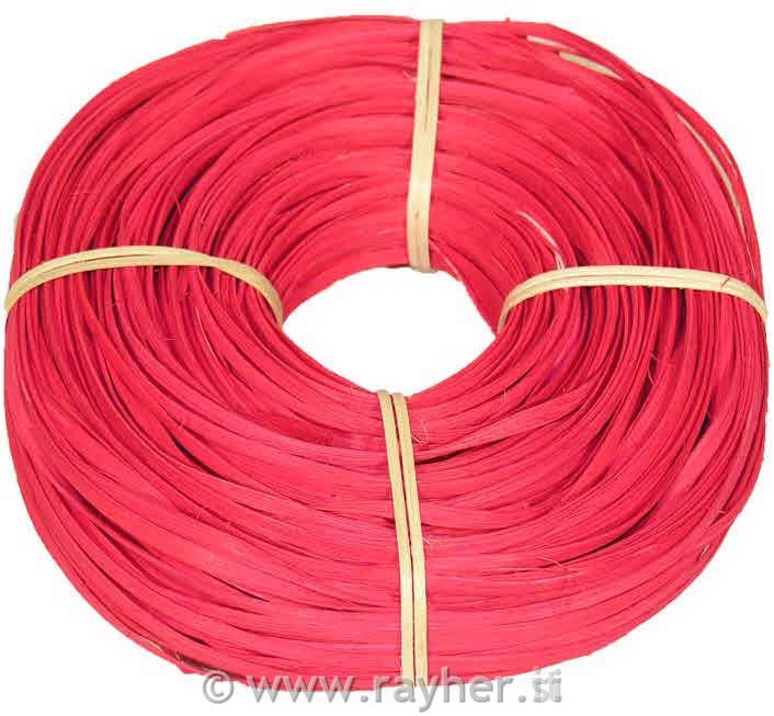 Rattan core flat-oval red 5/6mm coil