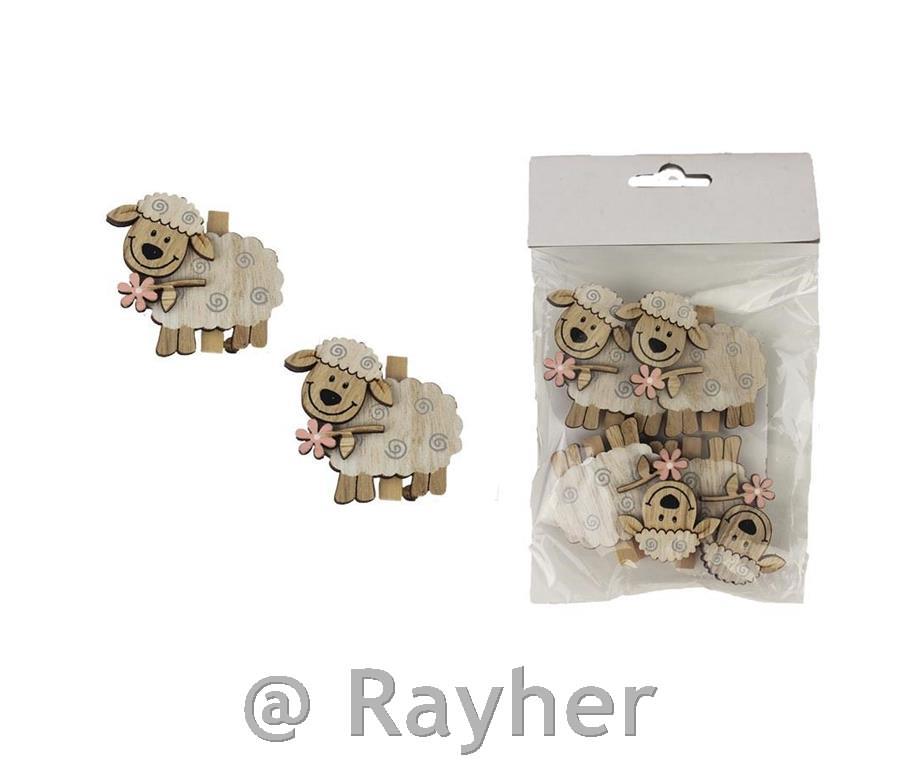 Drvene štipaljke, ovce, set 4