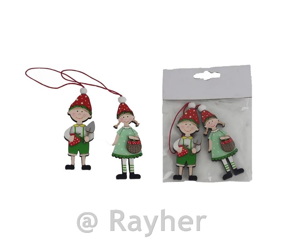 Drveni ukrasi, palčica i palček, set 2