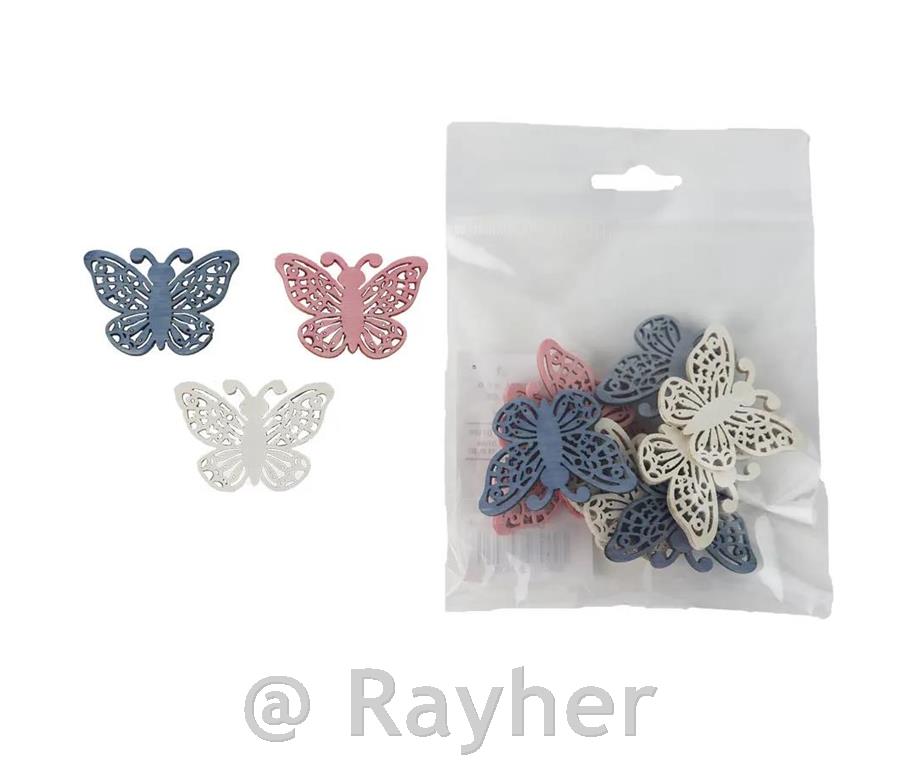 Drveni ukrasi, leptiri, set 10