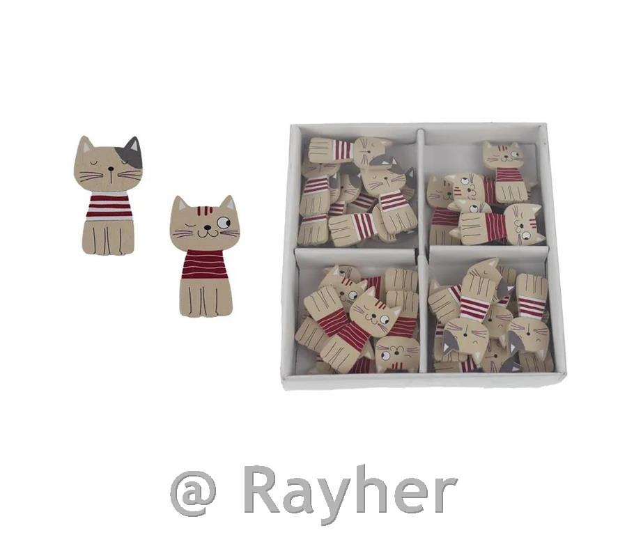 Drveni ukrasi, mačići, set 36