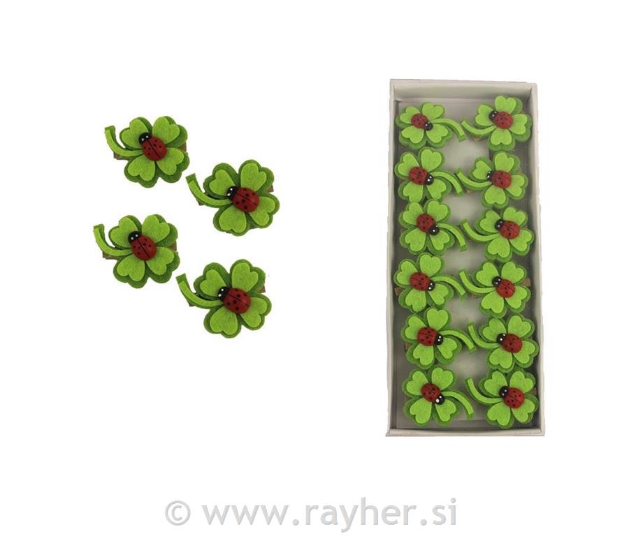 Pikapolonice za štiriperesni deteljici, ščipalke, set 12