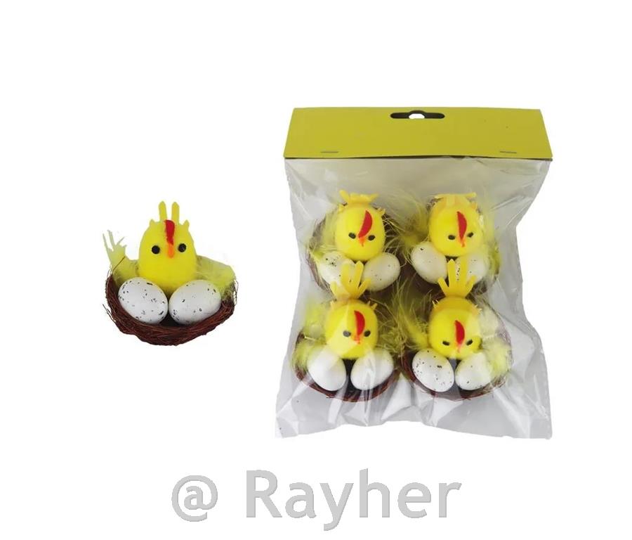 Gnijezda s pilićima i jajima, set 4