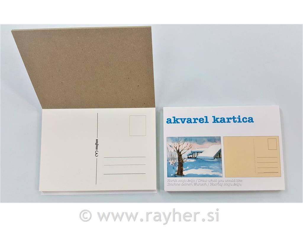 Akvarelne kartice, 10x14cm, 280 g, 10 kartic