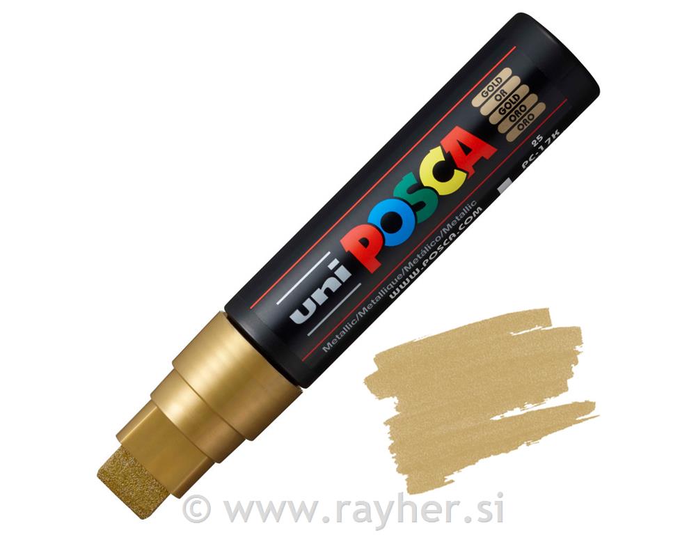 Uni POSCA marker; vrh 15 mm ravan;gold