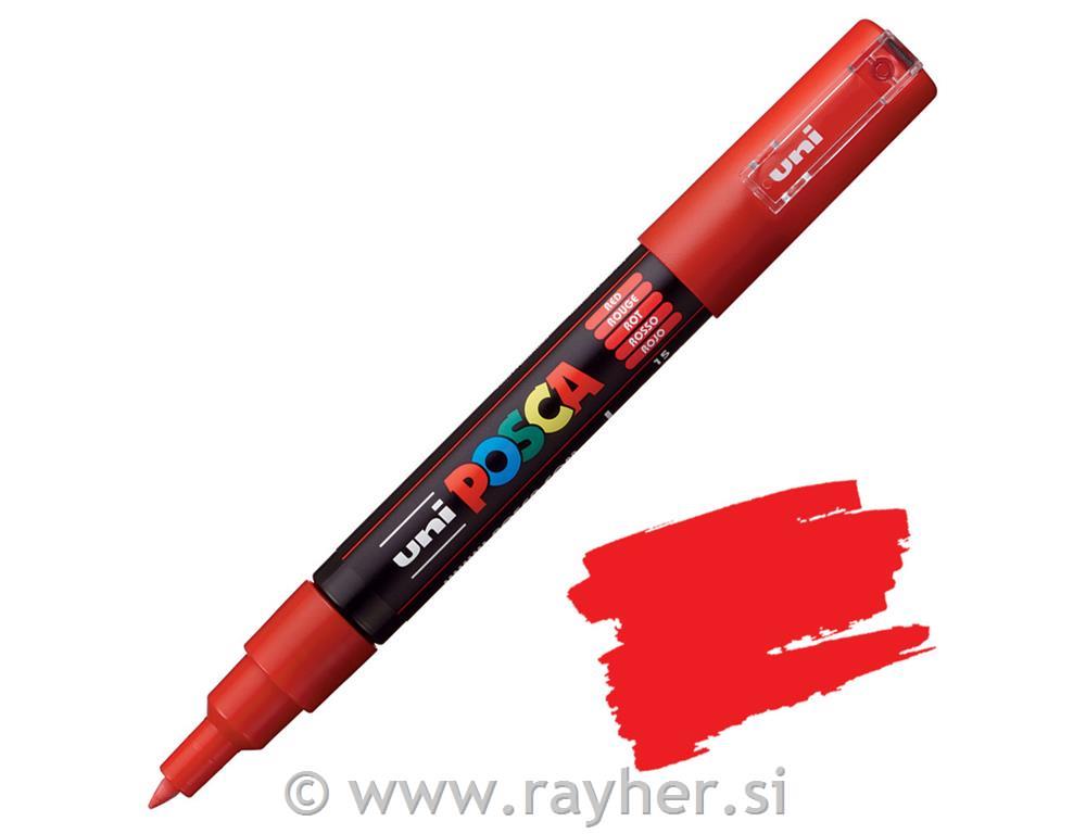 Uni POSCA marker; vrh 0,7 mm bullet;red