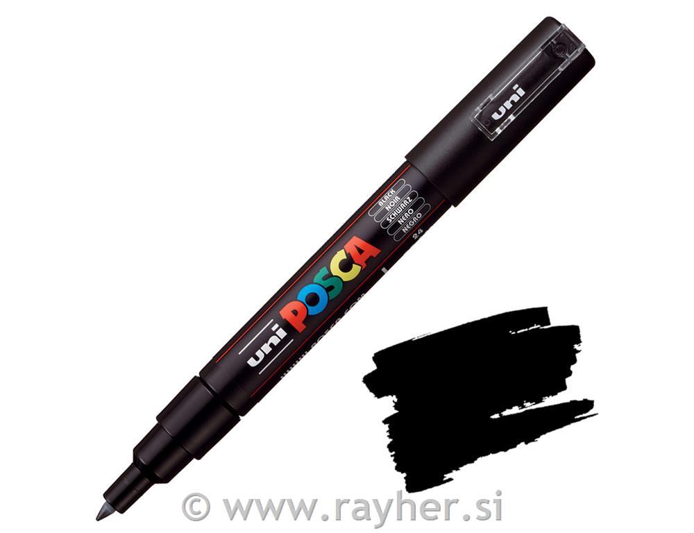 Uni POSCA marker; vrh 0,7 mm bullet;black