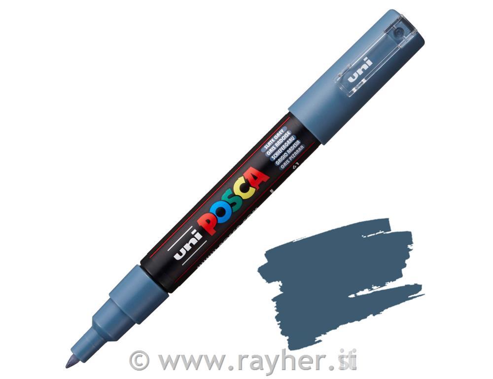 Uni POSCA marker; vrh 0,7 mm bullet;slate grey