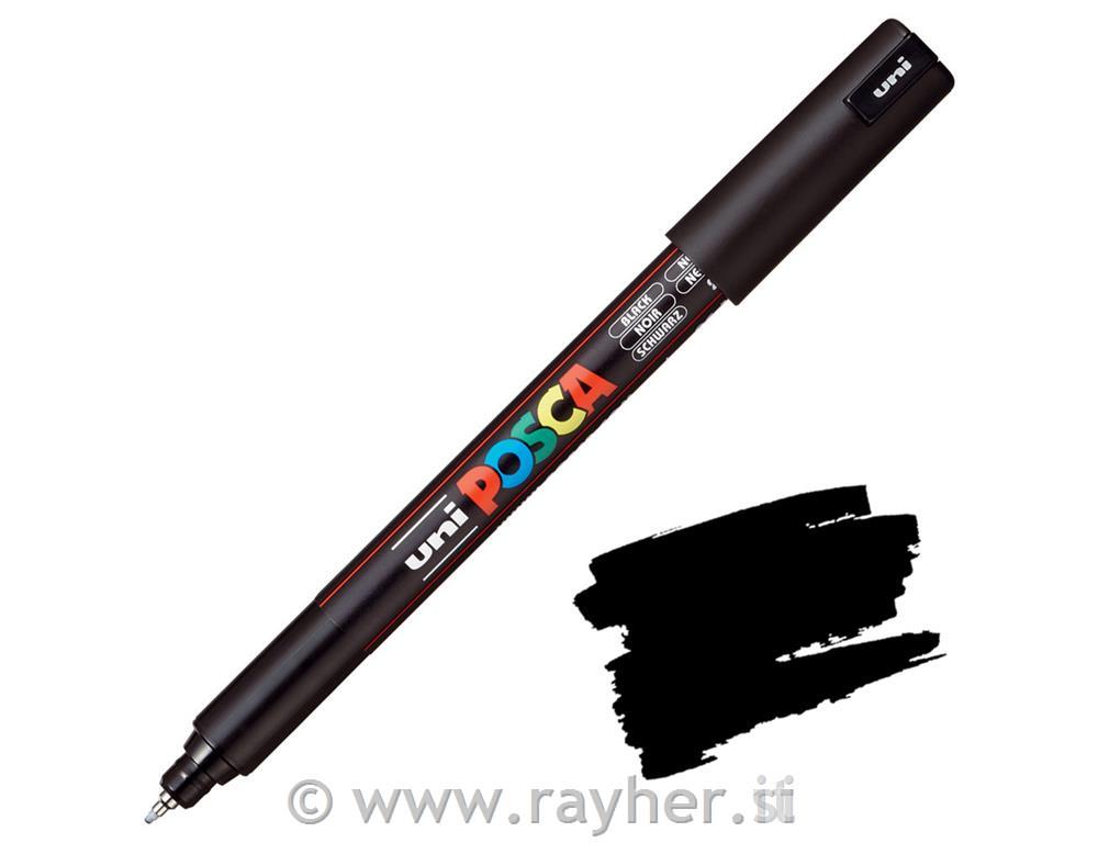 Uni POSCA marker; vrh 0,7 mm metal;black