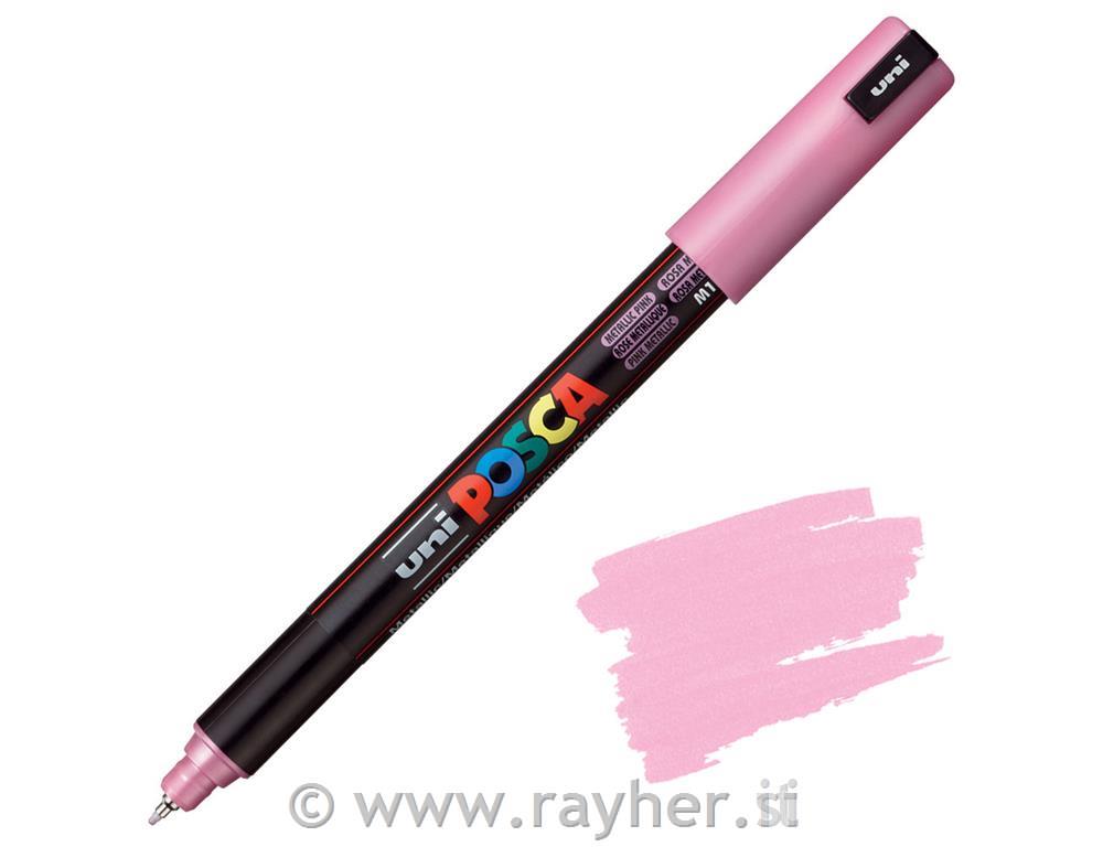 Uni POSCA marker; vrh 0,7 mm metal;metallic pink