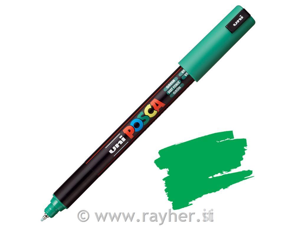 Uni POSCA marker; vrh 0,7 mm metal;metallic green