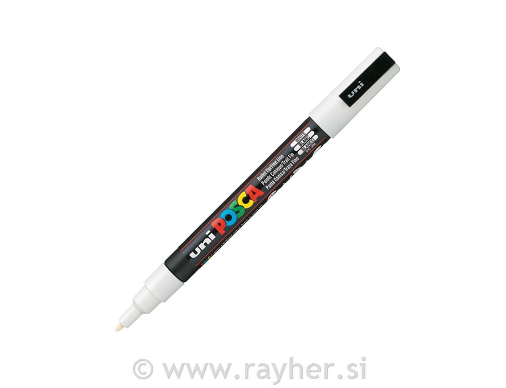 Uni POSCA marker; vrh 0,9-1,3 mm;white