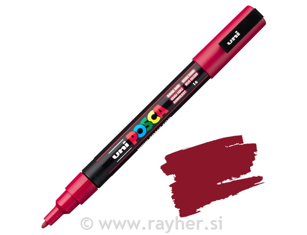 Uni POSCA marker; vrh 0,9-1,3 mm;dark red