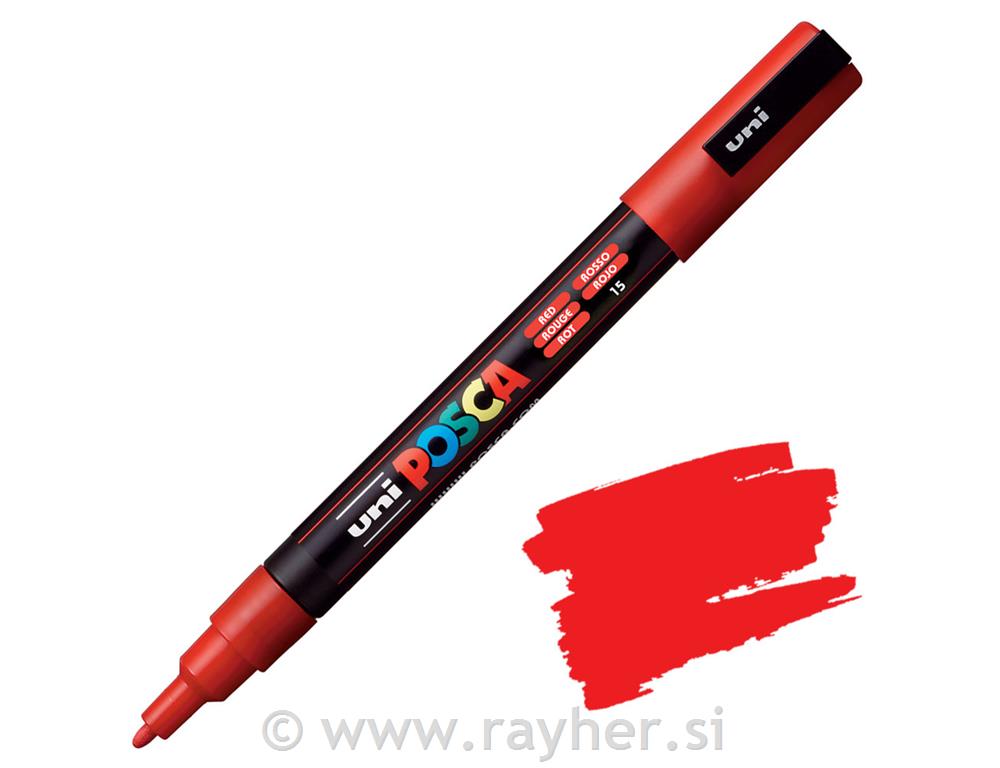 Uni POSCA marker; vrh 0,9-1,3 mm;red
