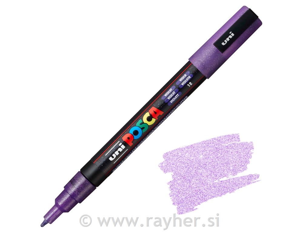 Uni POSCA marker; vrh 0,9-1,3 mm;violet glitter
