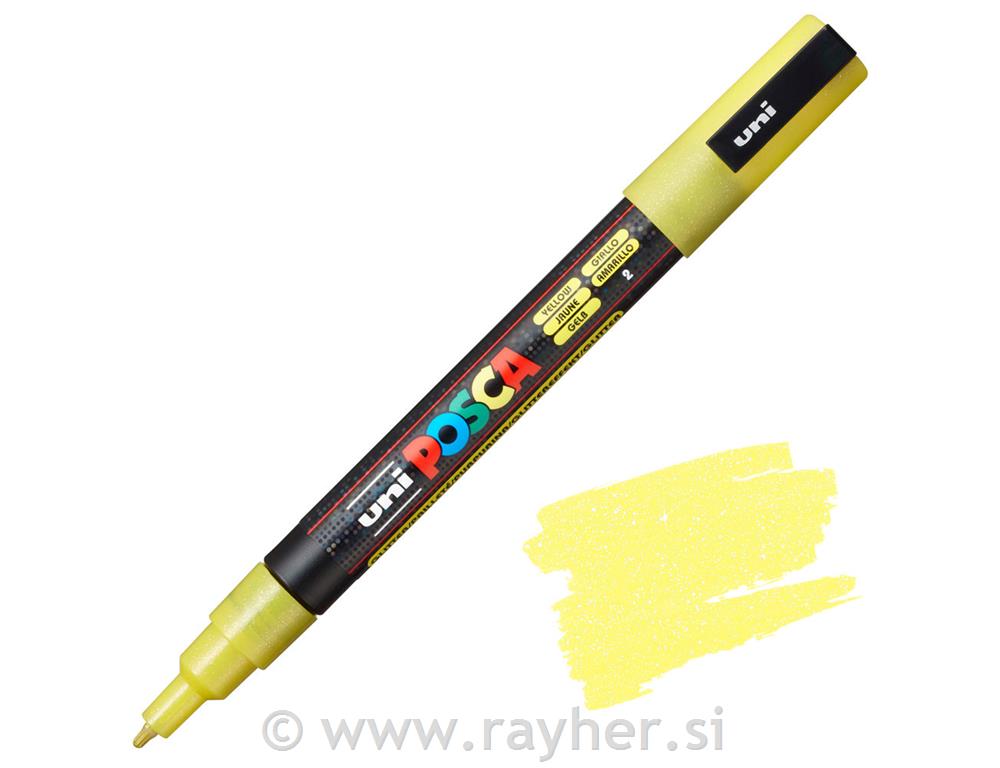 Uni POSCA marker; vrh 0,9-1,3 mm;yellow glitter