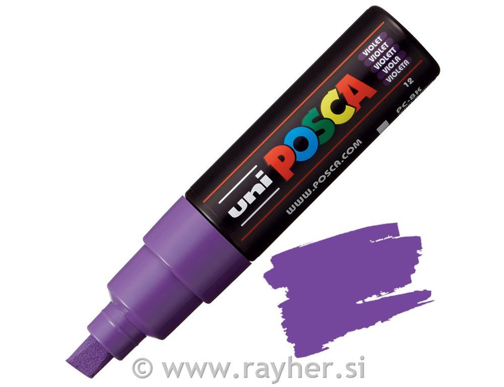 Uni POSCA marker; vrh 8 mm chissel;violet