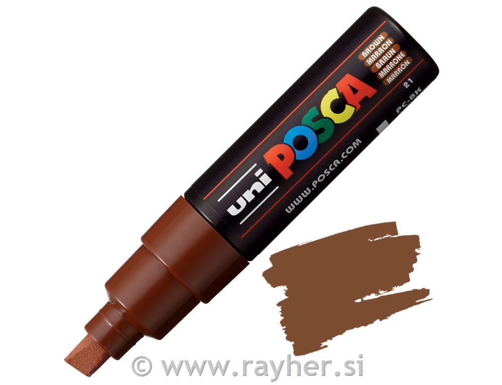 Uni POSCA marker; vrh 8 mm chissel;brown
