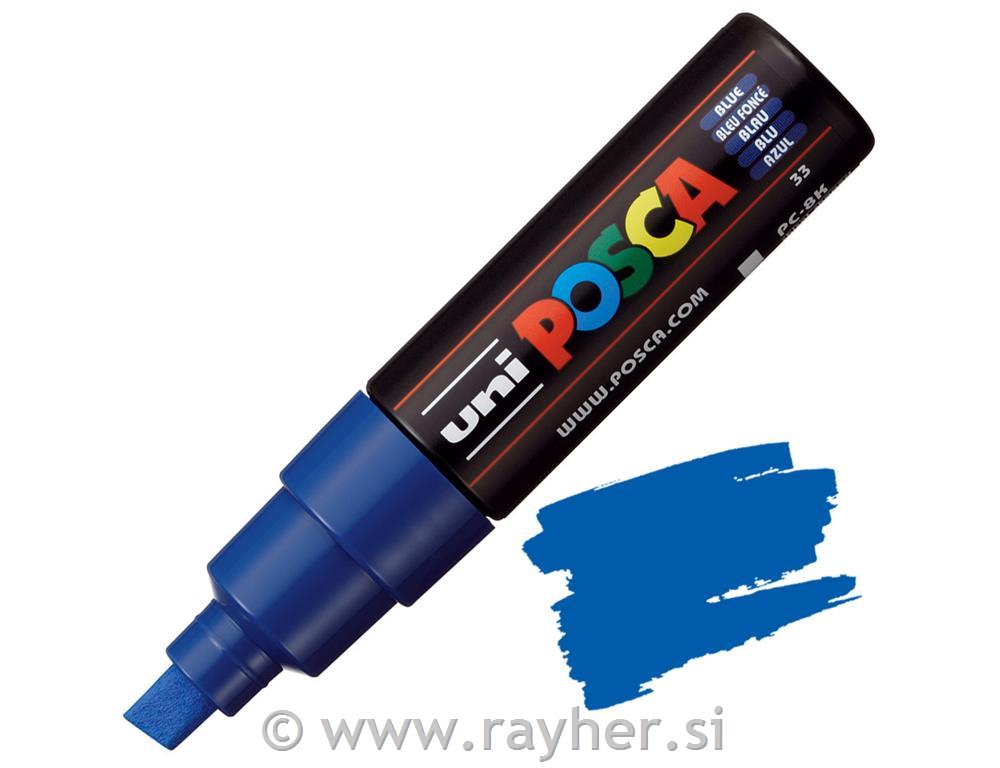Uni POSCA marker; vrh 8 mm chissel;blue