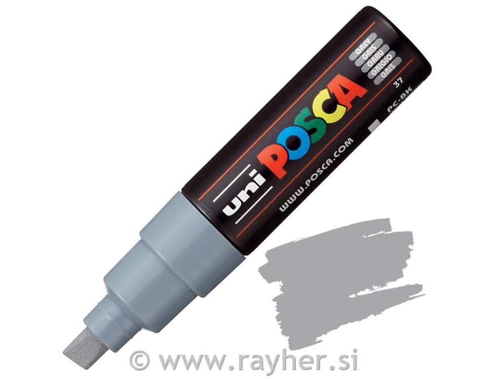 Uni POSCA marker; vrh 8 mm chissel;grey
