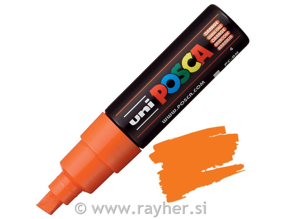 Uni POSCA marker; vrh 8 mm chissel;orange