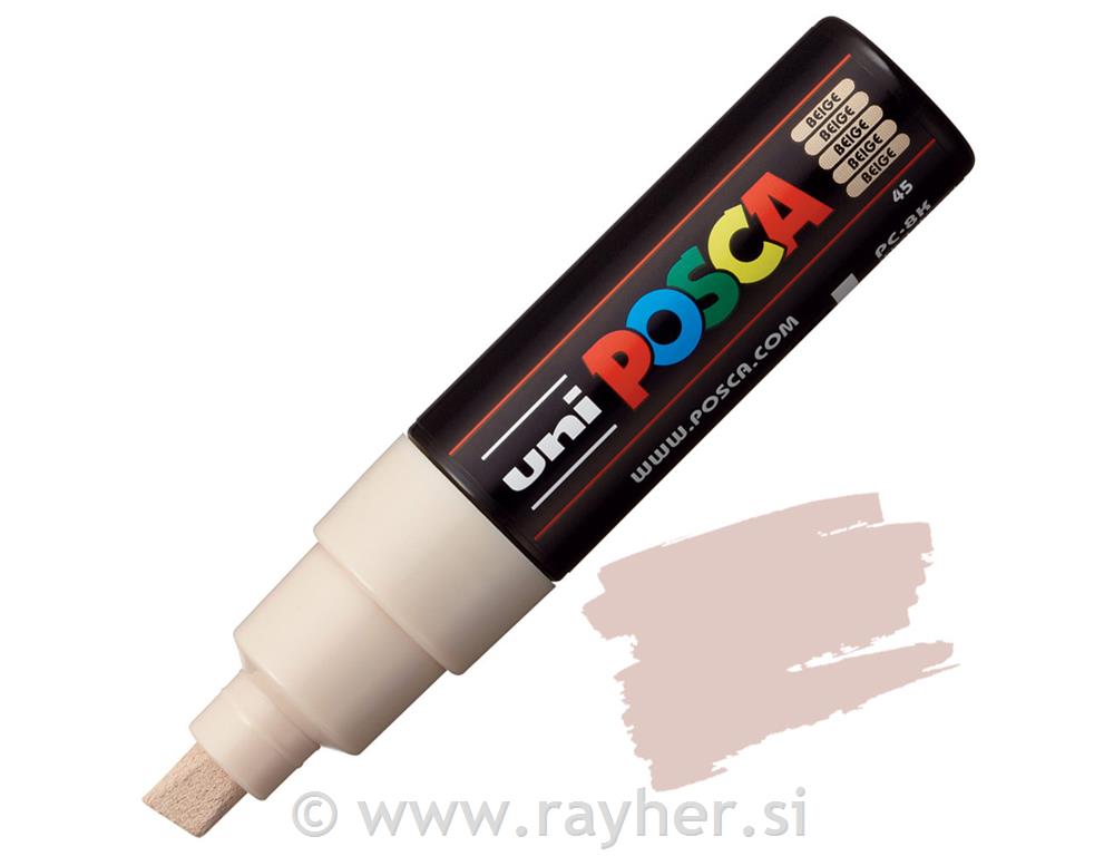 Uni POSCA marker; vrh 8 mm chissel;beige
