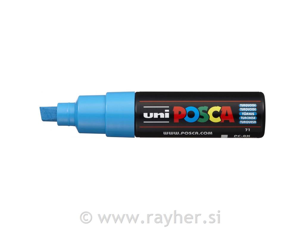 Uni POSCA marker; vrh 8 mm chissel;turquoise
