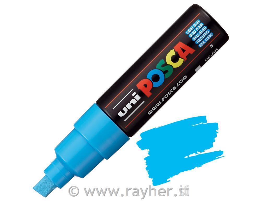 Uni POSCA marker; tip 8 mm chissel;light blue