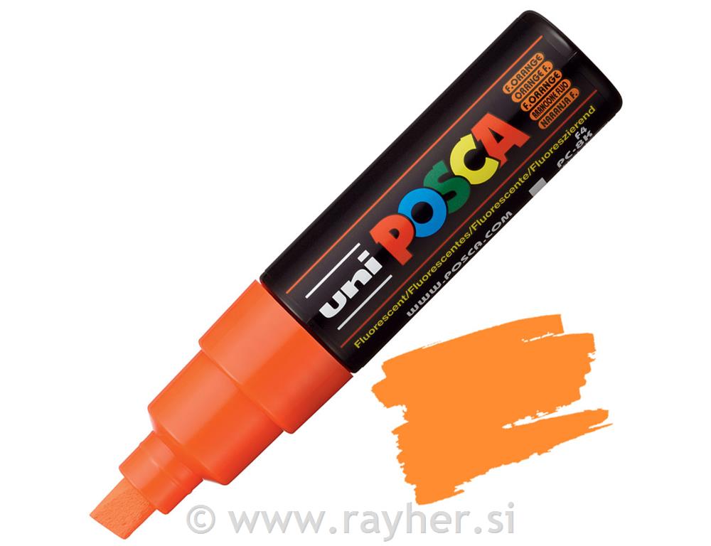 Uni POSCA marker; tip 8 mm chissel;fluo orange