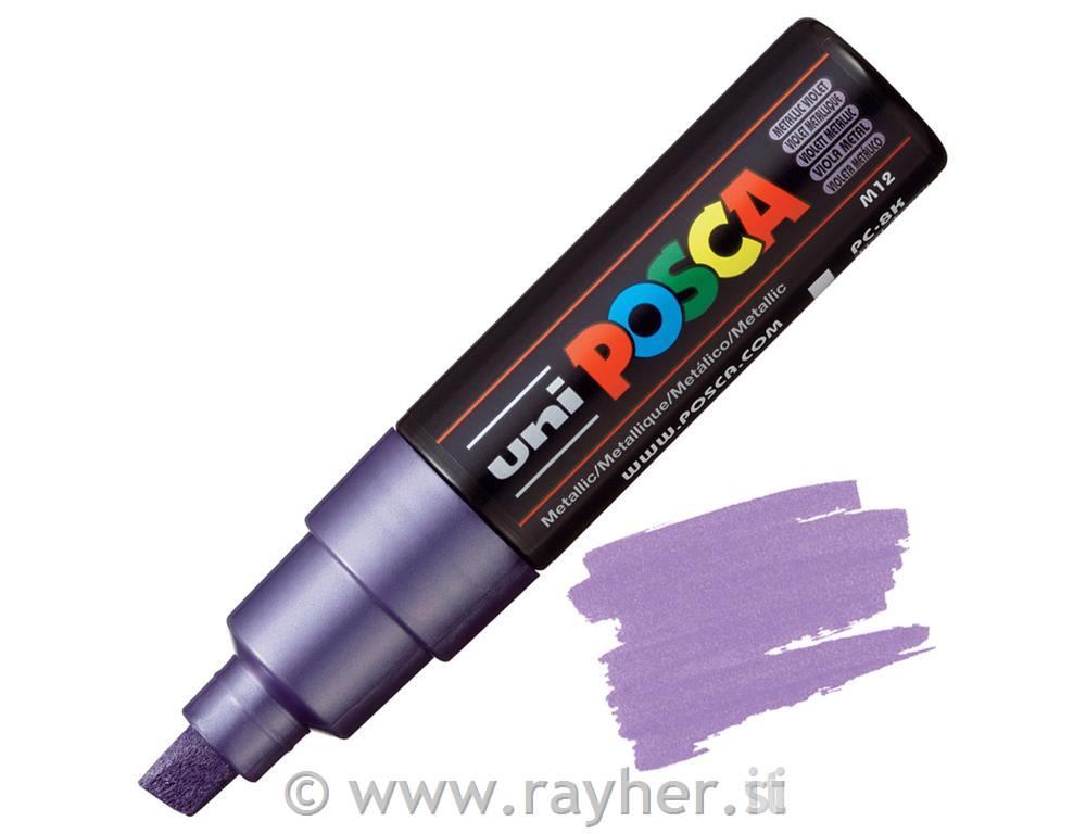 Uni POSCA marker; vrh 8 mm chissel;metallic violet