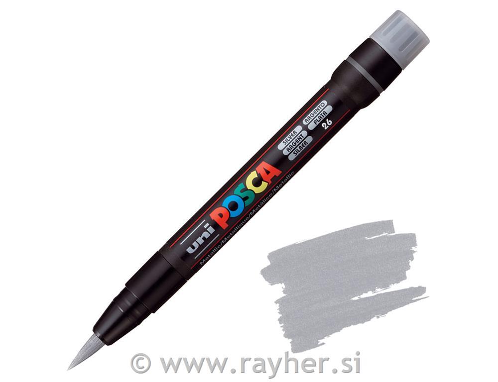 Uni POSCA marker; vrh kist;silver