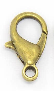 Kopča kartija 14 mm, boja antičke bronce, set 10/1