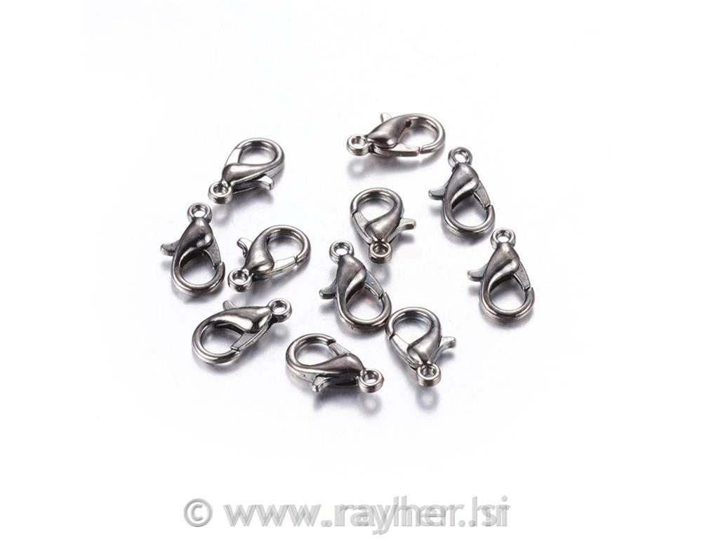 Kopča kartija 8 mm, antrac.boje, set 10
