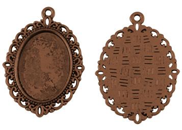 Medaljon antik bakar, 38X28 mm, oval