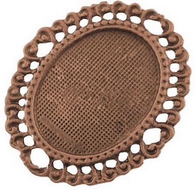 Medaljon antik bakar, 58X49X2 mm, oval